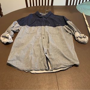Marc Ecko Cut and Sew Button Down & Blue Charcoal Gray Mens XLarge Shirt.